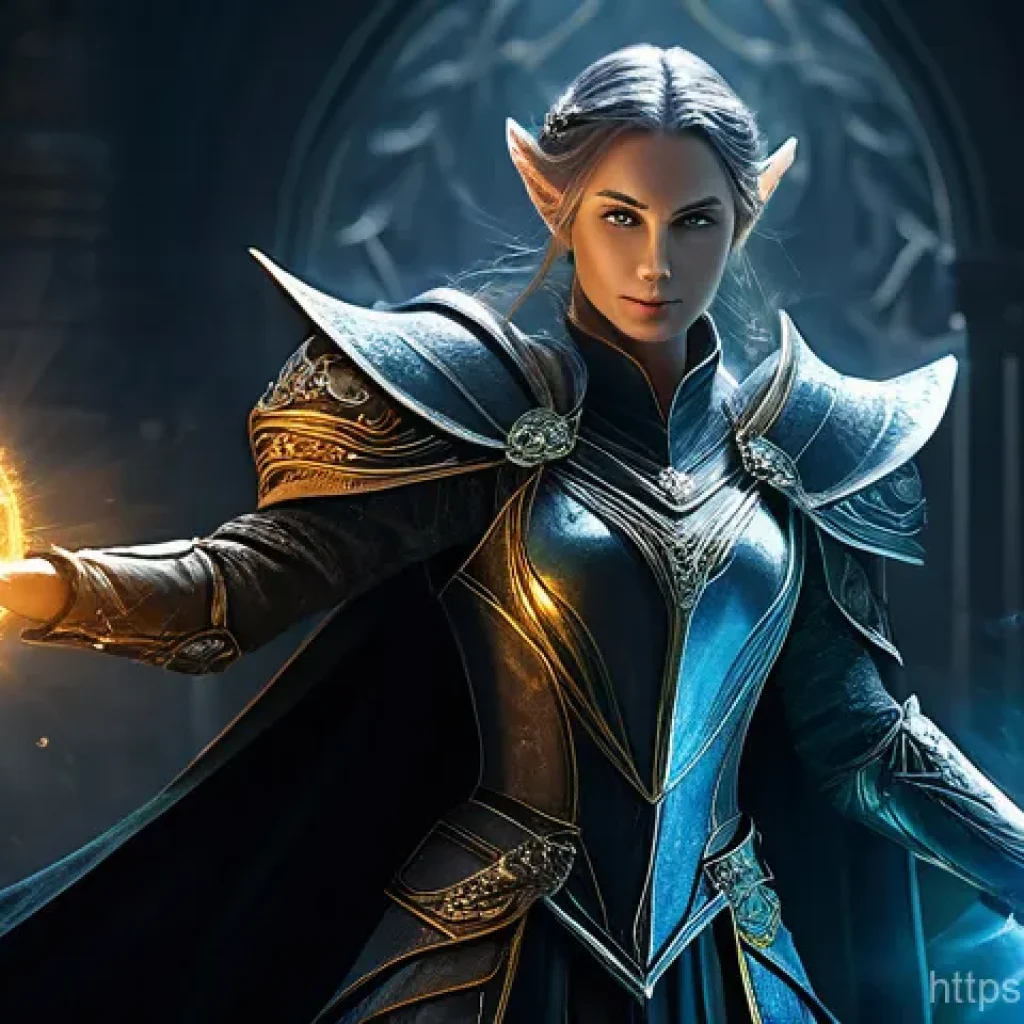 리니지M 보스 레이드 준비물 - A fearsome, ethereal **Queen Rowendell**, appearing as a majestic yet spectral female figure, with g...