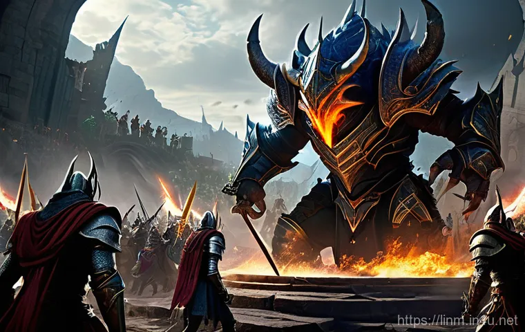 리니지M 초보자 맞춤 팁 - A dynamic scene depicting a Lineage M character, a male Knight, engaged in solo combat within a diml...