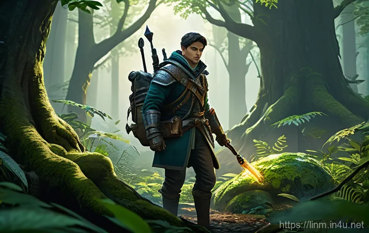 리니지M 사냥 효율 최적화 - A dynamic, action-packed scene in a fantasy MMORPG setting, depicting a skilled warrior character in...