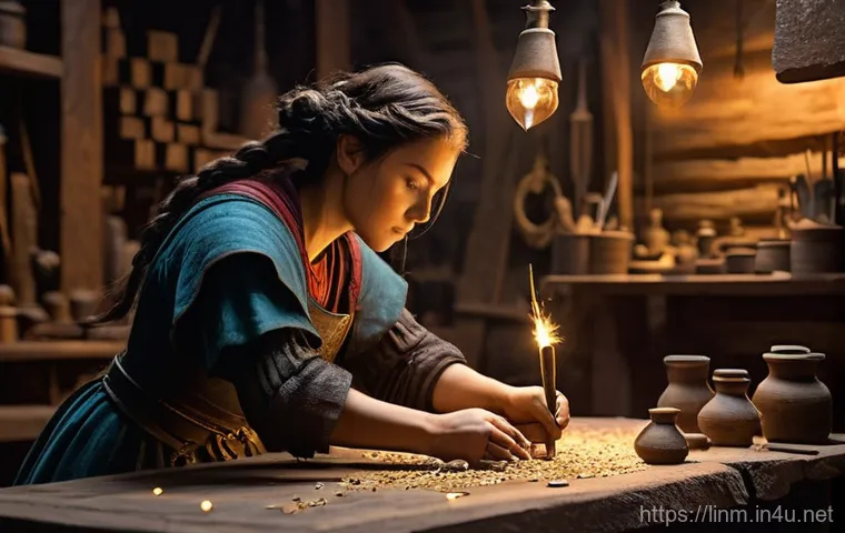 리니지M 장비 재활용 팁 - **Prompt:** A valiant male warrior, fully clothed in practical, layered fantasy armor, stands in a d... 리니지M 장비 재활용 팁 - **Prompt:** A valiant male warrior, fully clothed in practical, layered fantasy armor, stands in a d...